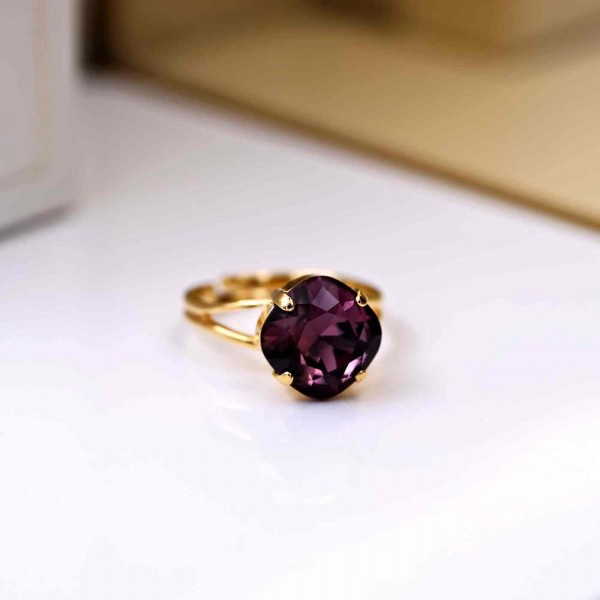 Gold-plated ring with Austrian crystal