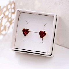 "Precious Heart" stud earrings with heart crystals