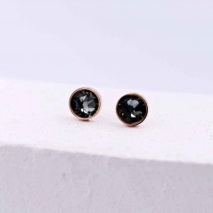 Stud earrings inox with crystals