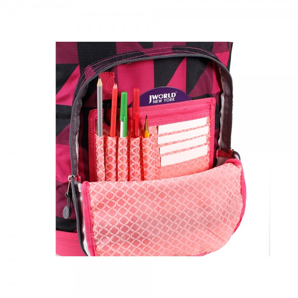 Trolley School Bag J World Sunrise Block, Pink