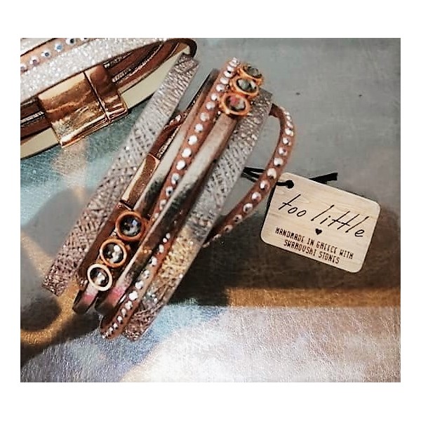 Leather Bracelet with crystals