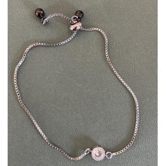 Silver bracelet with rhinestones