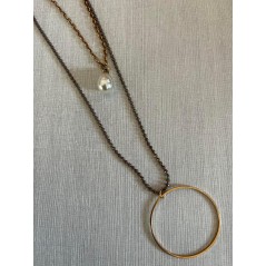 Pearl Golden Circle Necklace