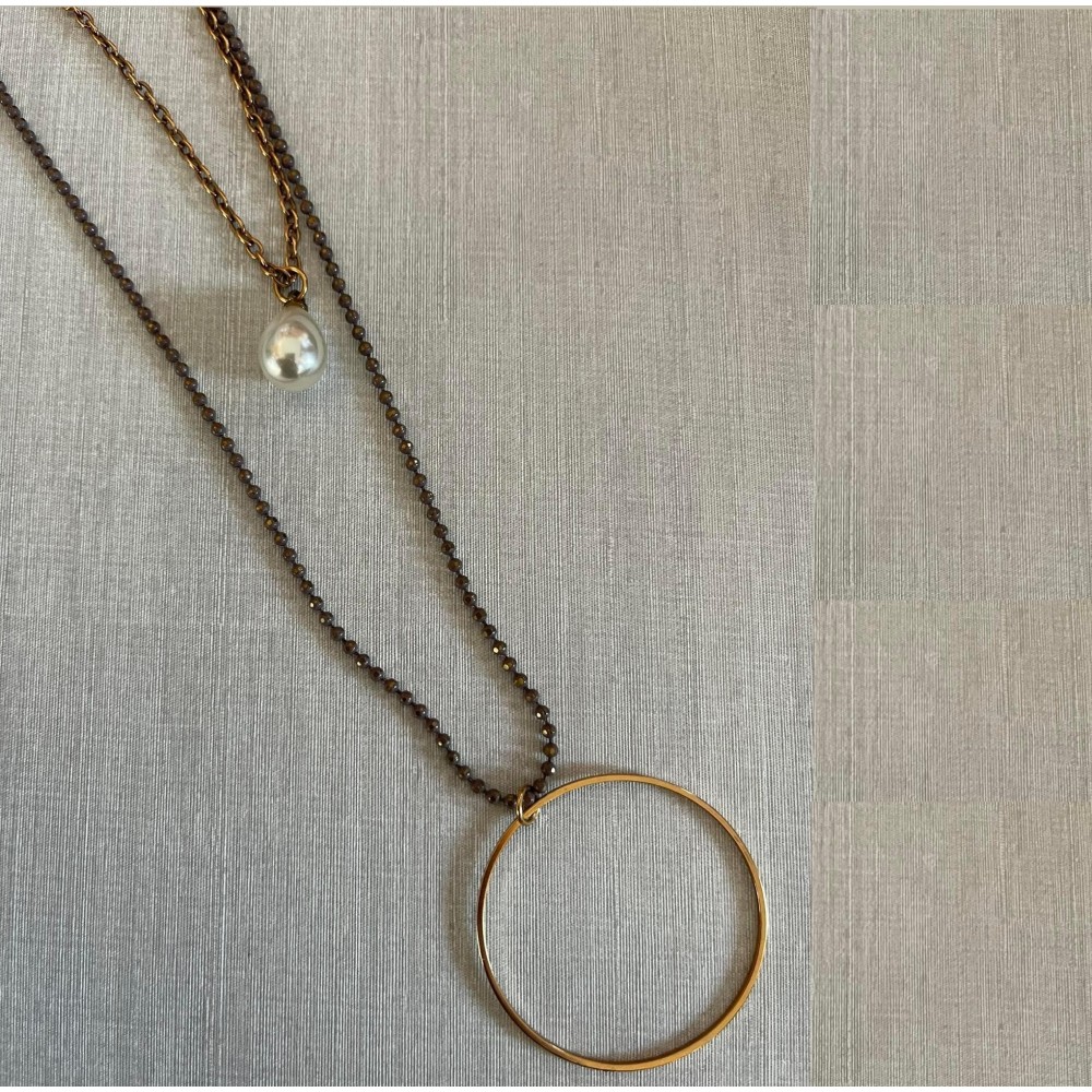 Pearl Golden Circle Necklace