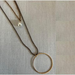 Pearl Golden Circle Necklace