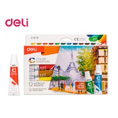 Acrylic paints 12x. 12ml Color Emotion Deli