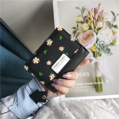 Women's black wallet with flowers 278300