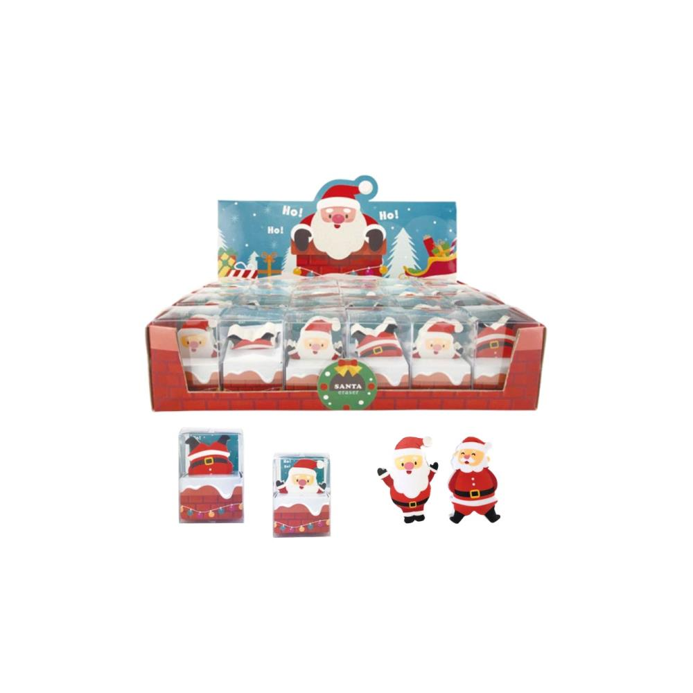 1pc Multicolor Christmas Santa Claus Snowman Shaped Eraser