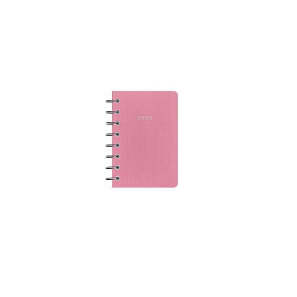 Daily Calendar 2023 8x12cm. fabric spiral mini pink 02392-03