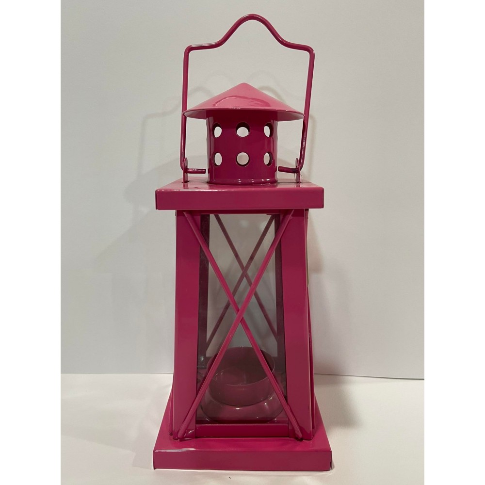 Fuchsia metallic hanging lantern (02320)