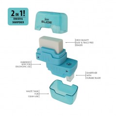 Eraser & Single Sharpener Slide Serve