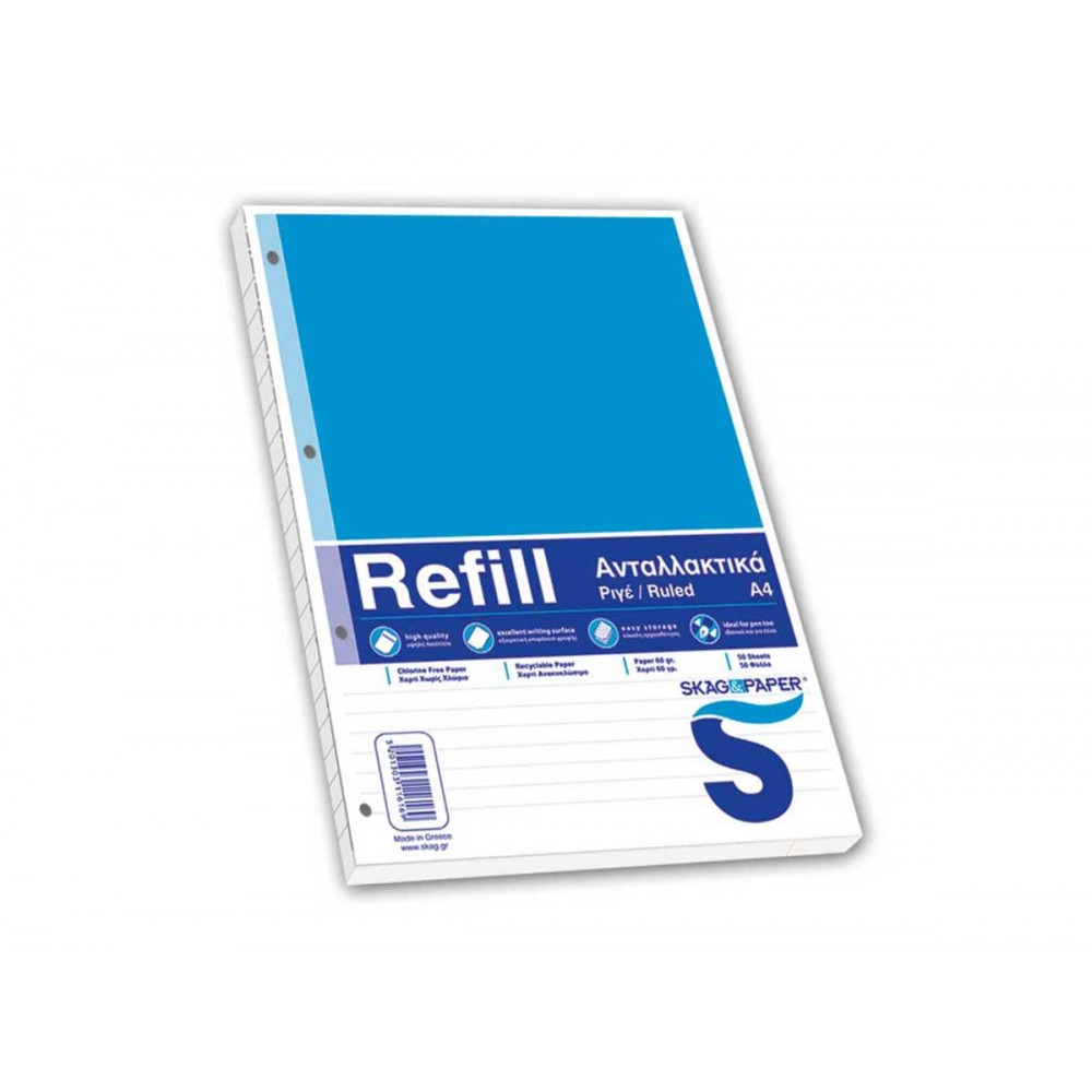 Refill paper Skag 50 pages Ruled Α4
