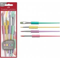 Set of Faber-Castell Plaque & Round Paint Brushes 4 pcs