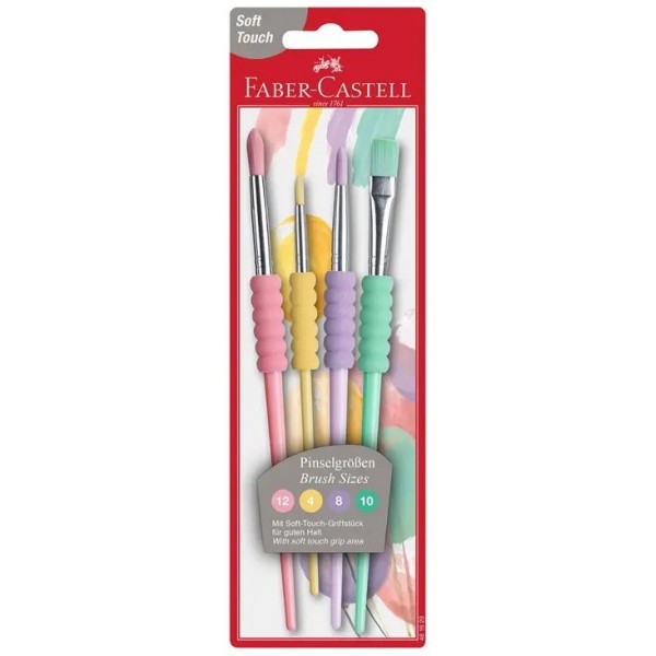 Set of Faber-Castell Plaque & Round Paint Brushes 4 pcs