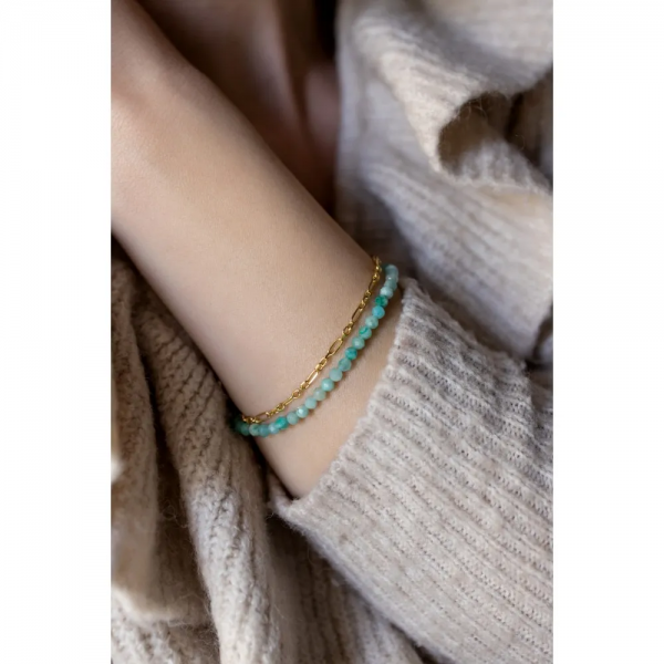 Double bracelet Amazonite 925°