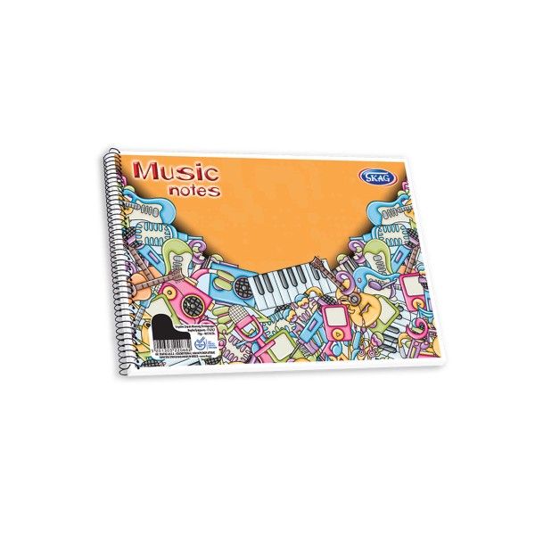 Spiral music notebook with wide line 17x25