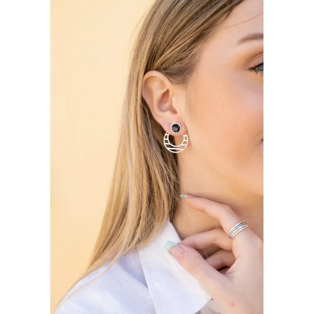 Σκουλαρίκια Jacket Earrings Black silver