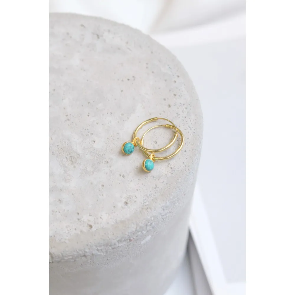 Mini Hoops 925° Turquoise Earrings