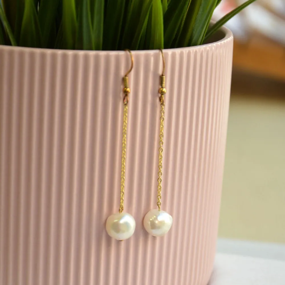 Long earrings with pearl 925°