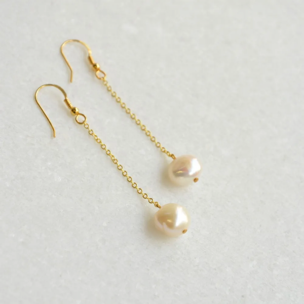 Long earrings with pearl 925°