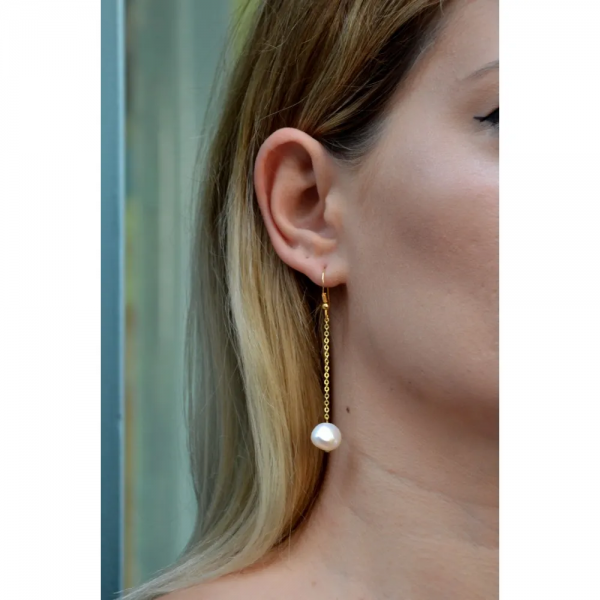 Long earrings with pearl 925°