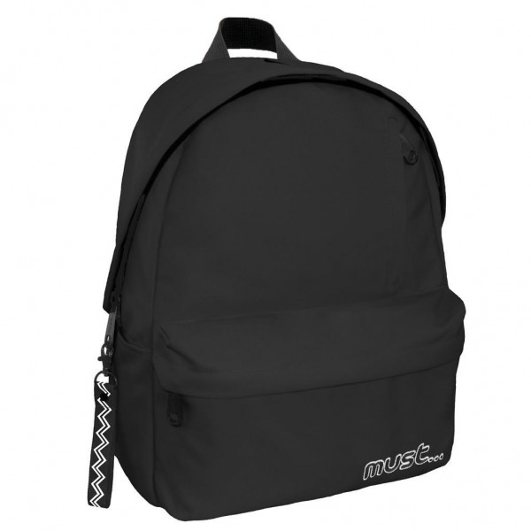 Must Monochrome RPET Backpack Black 1 central pocket