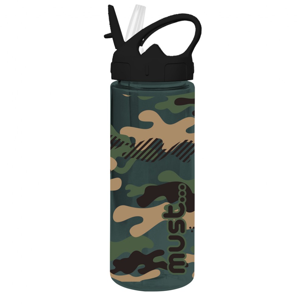 Water Canteen Plastic 500ml with a straw Must Military