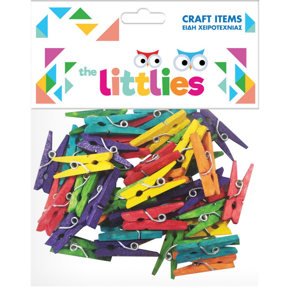 Colored wooden pegs 45 pcs. 25m. The Littlies