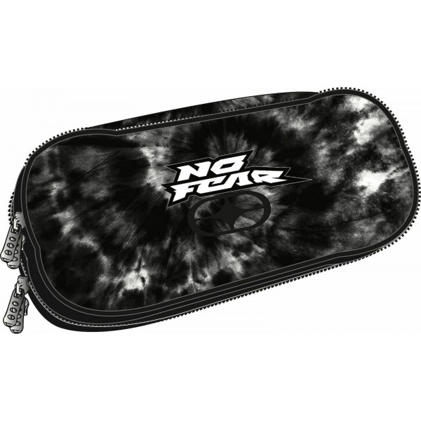 Pencil Barrel Case No Fear Back Me Up Tie Dye Black and White