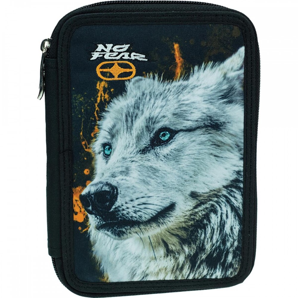 Double Full Pencil Case No Fear White Wolf