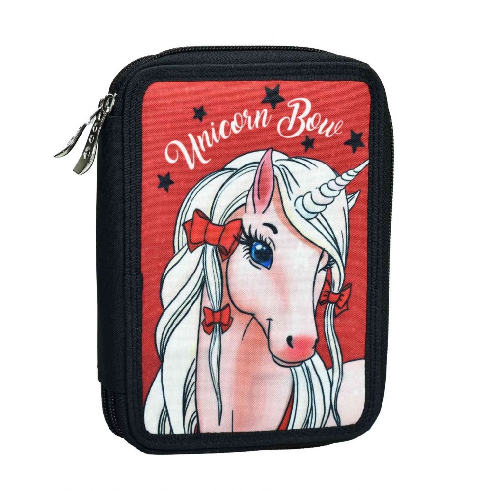 Double Full Pencil Case Back Me Up Unicorn Bow