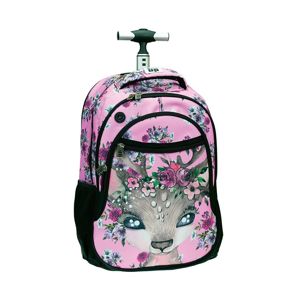 Back me Up Pink Deer Trolley Bag