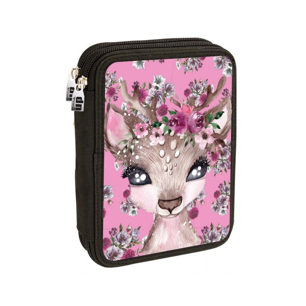 Double Full Pencil Case Back Me Up Pink Deer