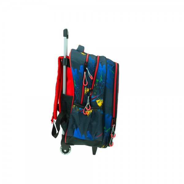 Trolley Primary School Bag Gim Spiderman Blue Net