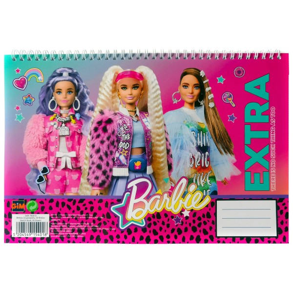 Μπλοκ ζωγραφικής Α4 30 Φύλλων Barbie Extra GIM