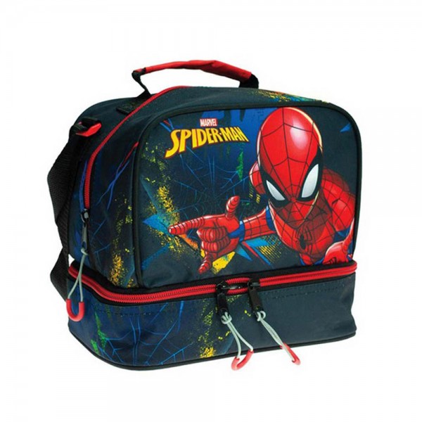 Spiderman Blue Net GIM Isothermal Shoulder Lunch Bag