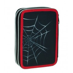 Double Full Pencil Case Spiderman Black City Gim