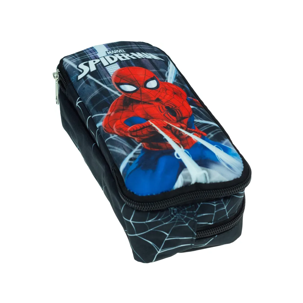 Pencil Case Barrel Spiderman Black City GIM