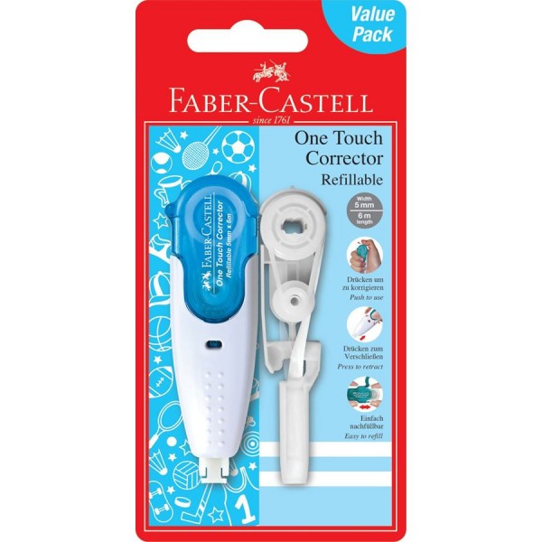 Correction Tape 5mmx6m One Touch Corrector Faber-Castell set with spare part