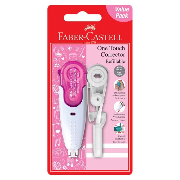 Correction Tape 5mmx6m One Touch Corrector Faber-Castell set with spare part