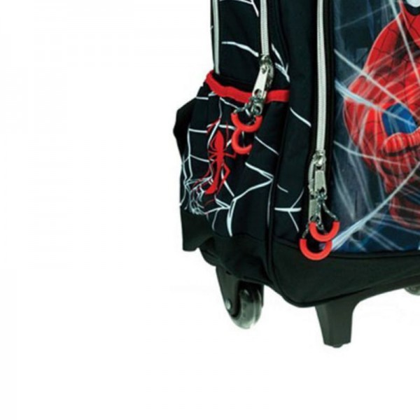 Trolley Primary School Bag Gim Spiderman Black City