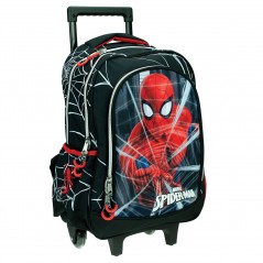 Trolley Primary School Bag Gim Spiderman Black City