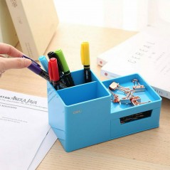 Desk set plastic Deli Rio 3 seats Blue