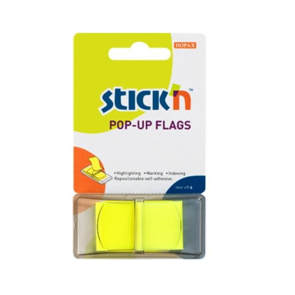 Σελιδοδείκτες Hopax Stick' n Pop Up 45x25mm 50 φύλλων κίτρινοι