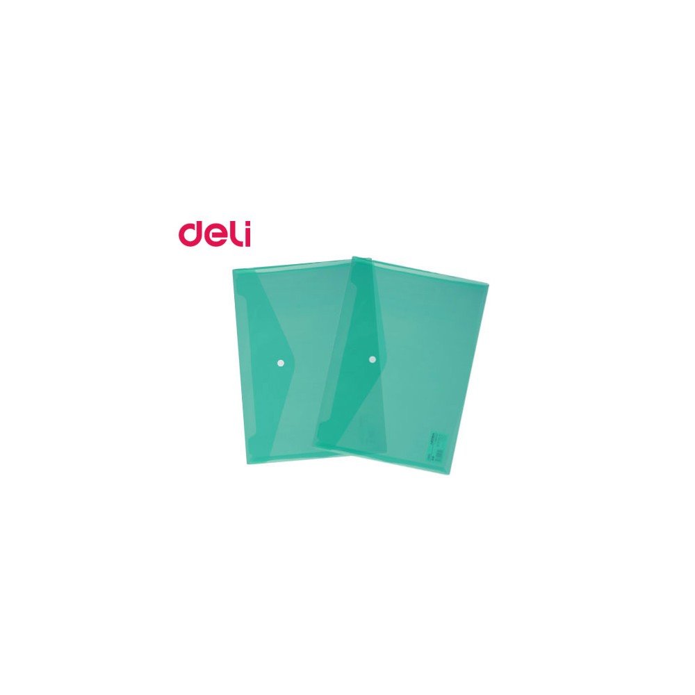 Envelope Button P.P. A4 Deli Transparent Green