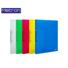 Binder Plastic A4 2 rings 2cm. Various Metron Transparent Colors