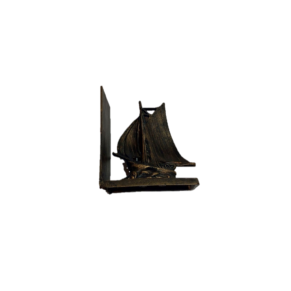 "Ship" metal bookend