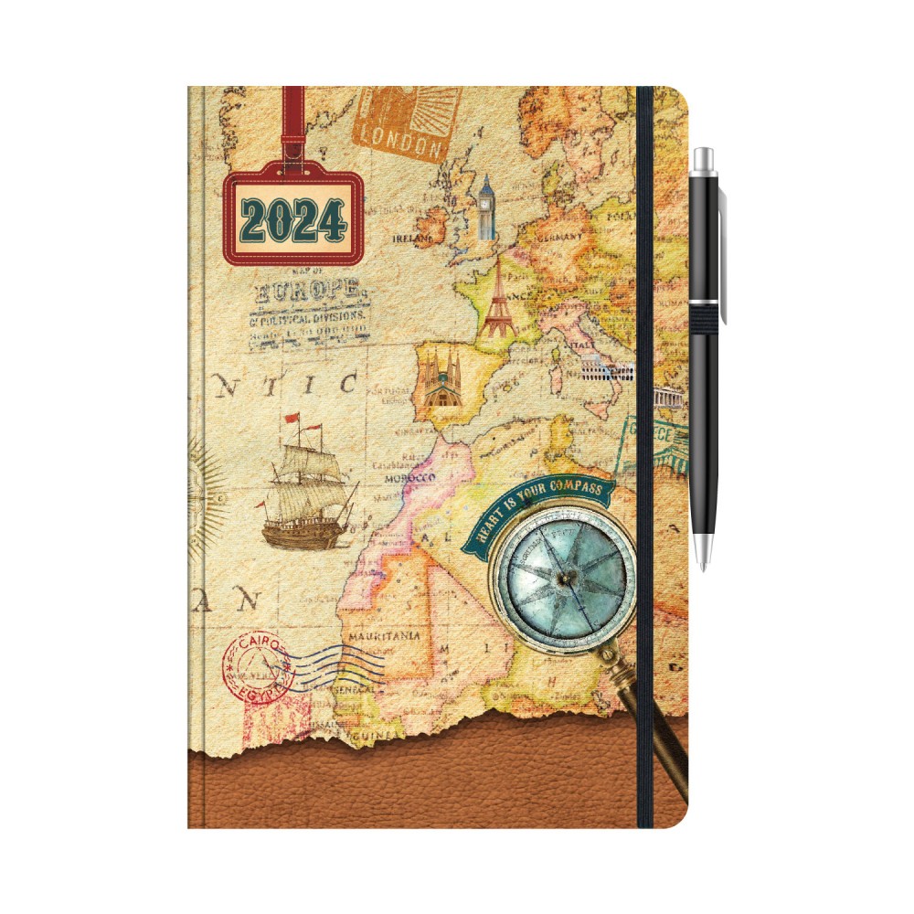 Daily Calendar 14Χ21 Palmare Map 2024 Rubber Band/Pen