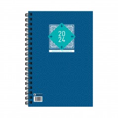 Calendar Daily spiral 12x17 Blue 2024