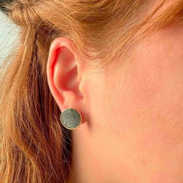 Black Glamour Stud Earrings